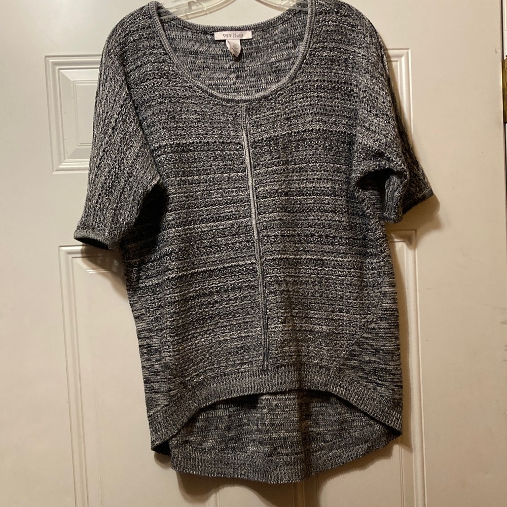 WHBM Gray Short Sleeve‎ Knit Sweater S